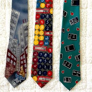 3 Save the Children Silk Ties School Themed